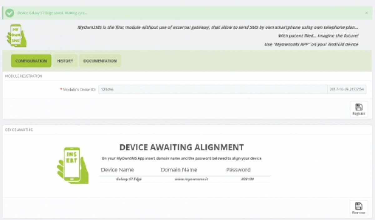 MyOwnSMS  Module